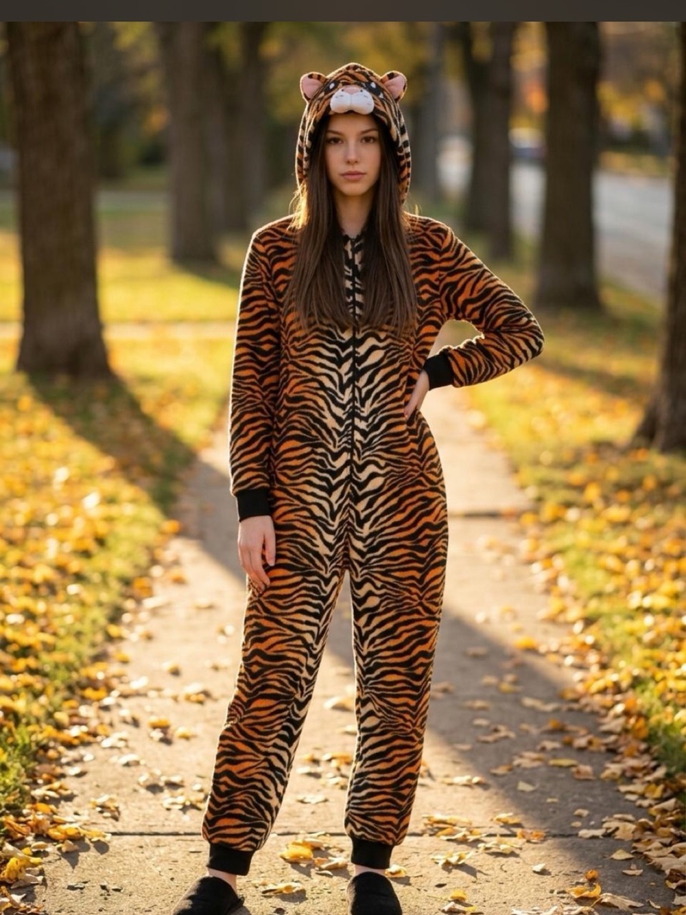 H&M Adult Tiger One-Piece Plush Onesie Pajamas XL #Halloween #fall